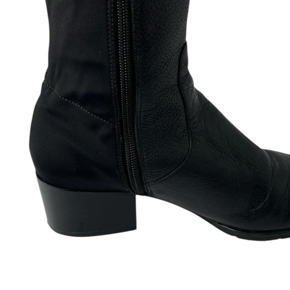 KENNETH COLE Black Leather Over the Knee-High Boots Sz 37.5